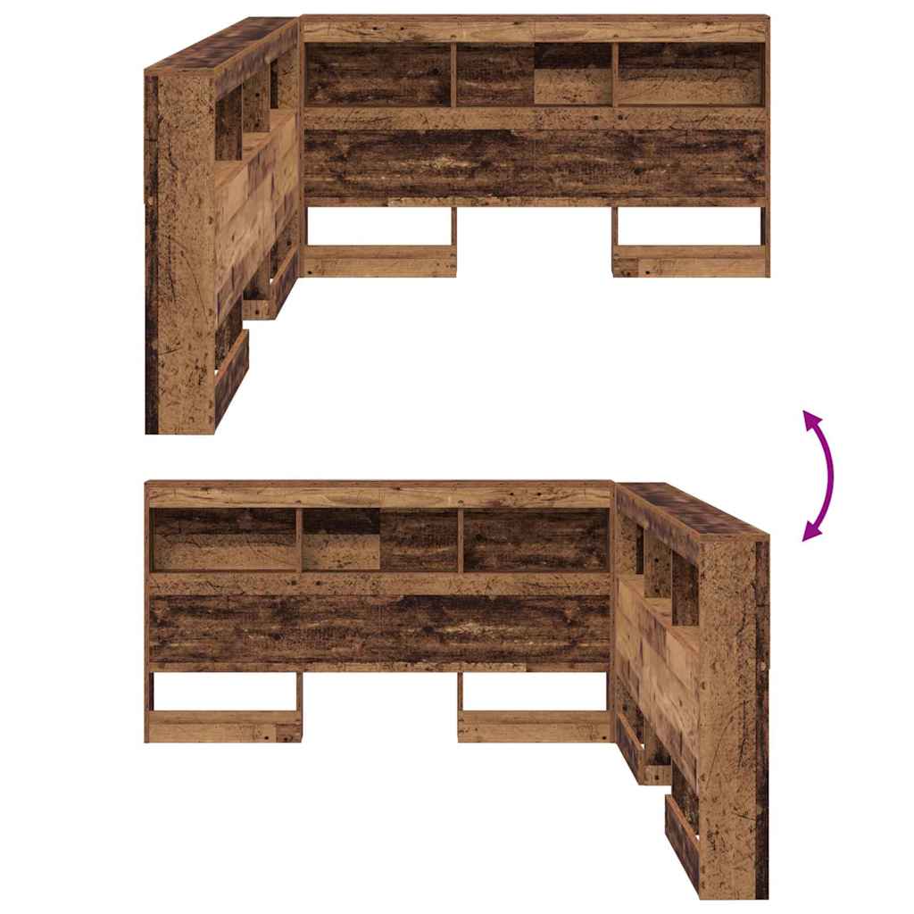 Storage Headboard with Shelf Old Wood 160 cm Engineered Wood