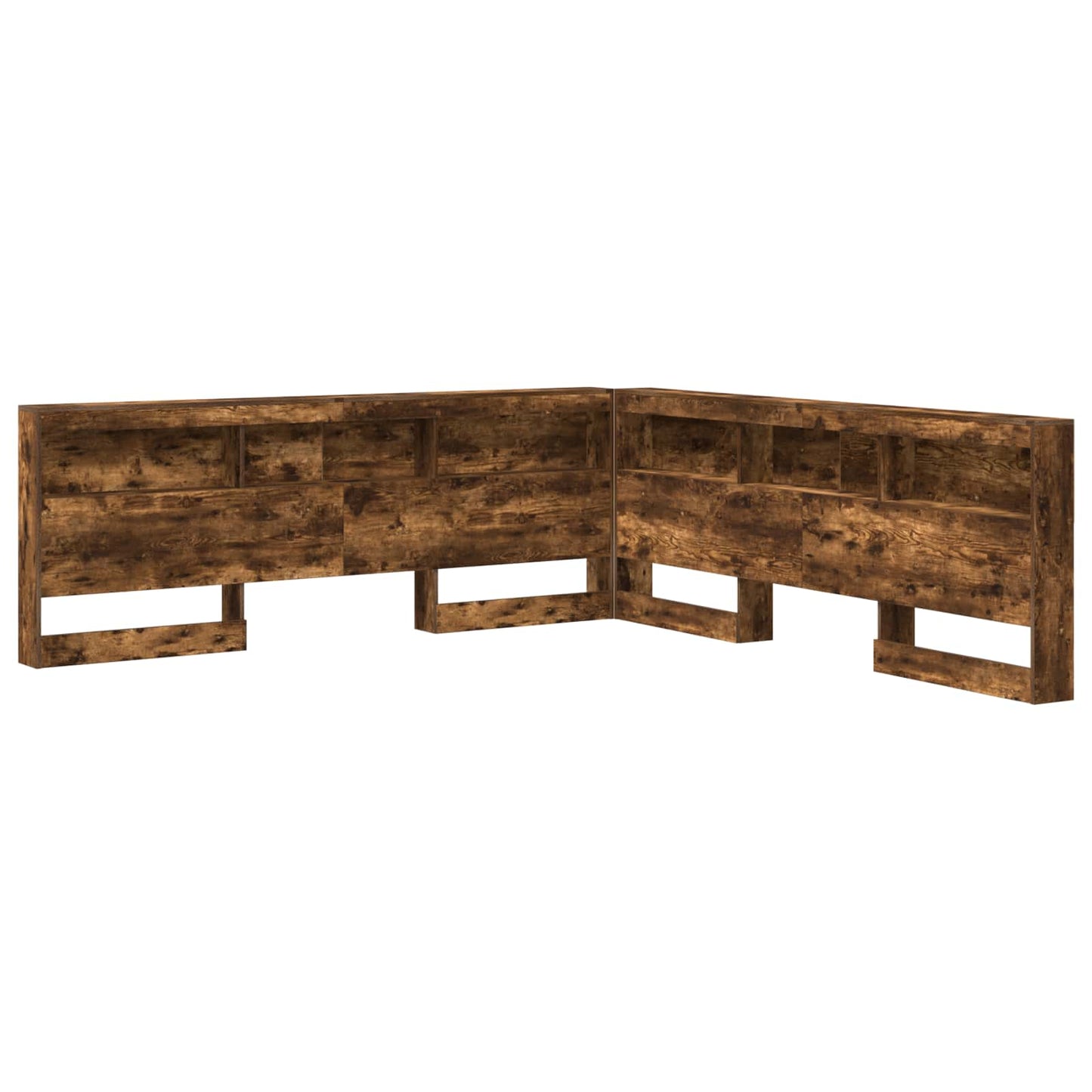 Storage Headboard with Shelf Smoked Oak 180 cm Engineered Wood