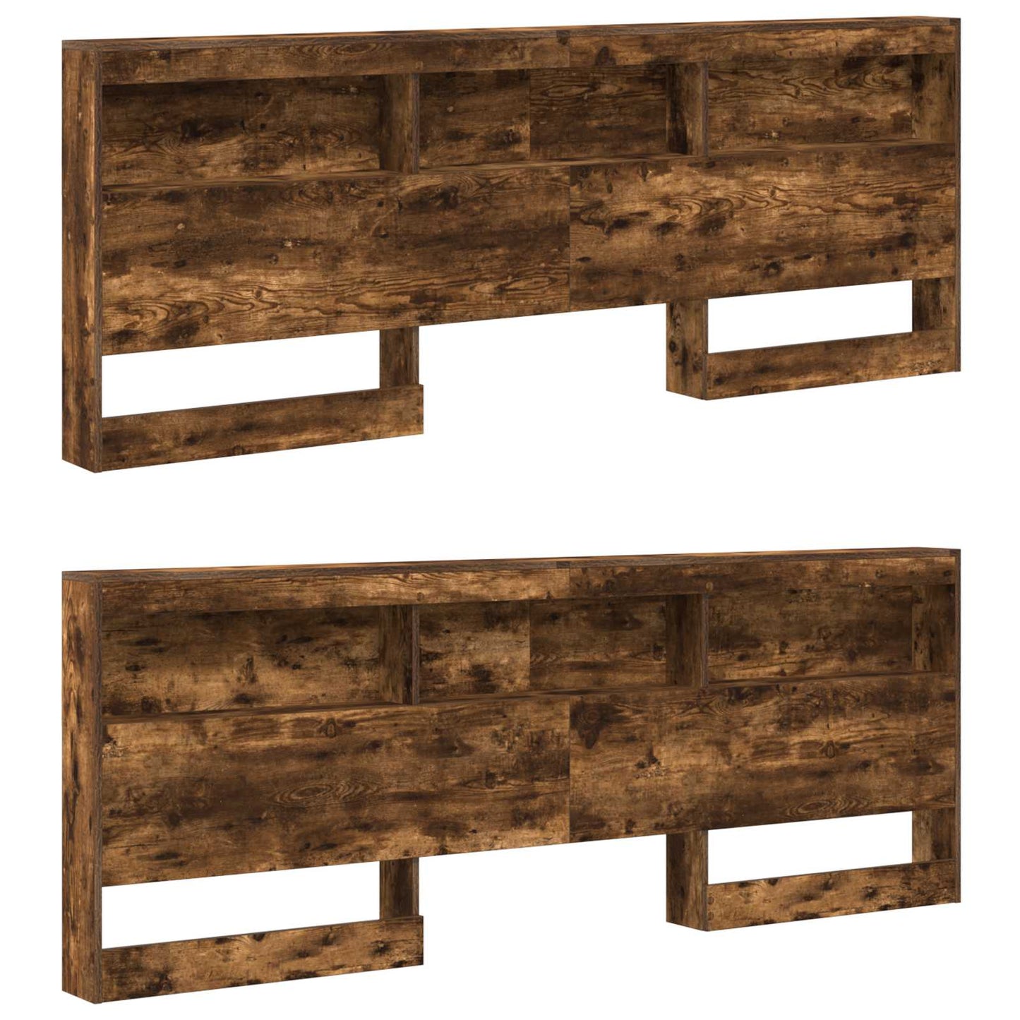 Storage Headboard with Shelf Smoked Oak 180 cm Engineered Wood