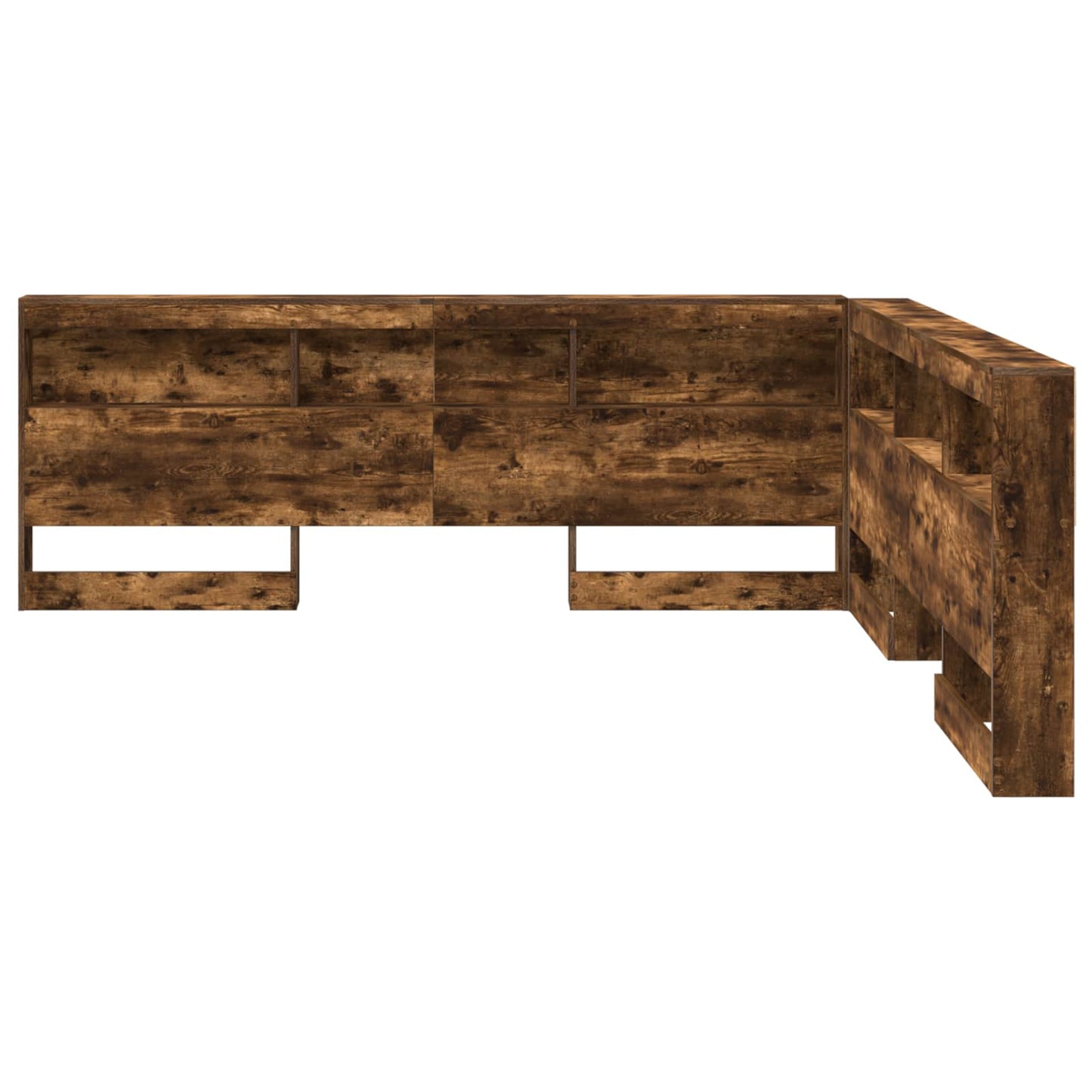 Storage Headboard with Shelf Smoked Oak 180 cm Engineered Wood