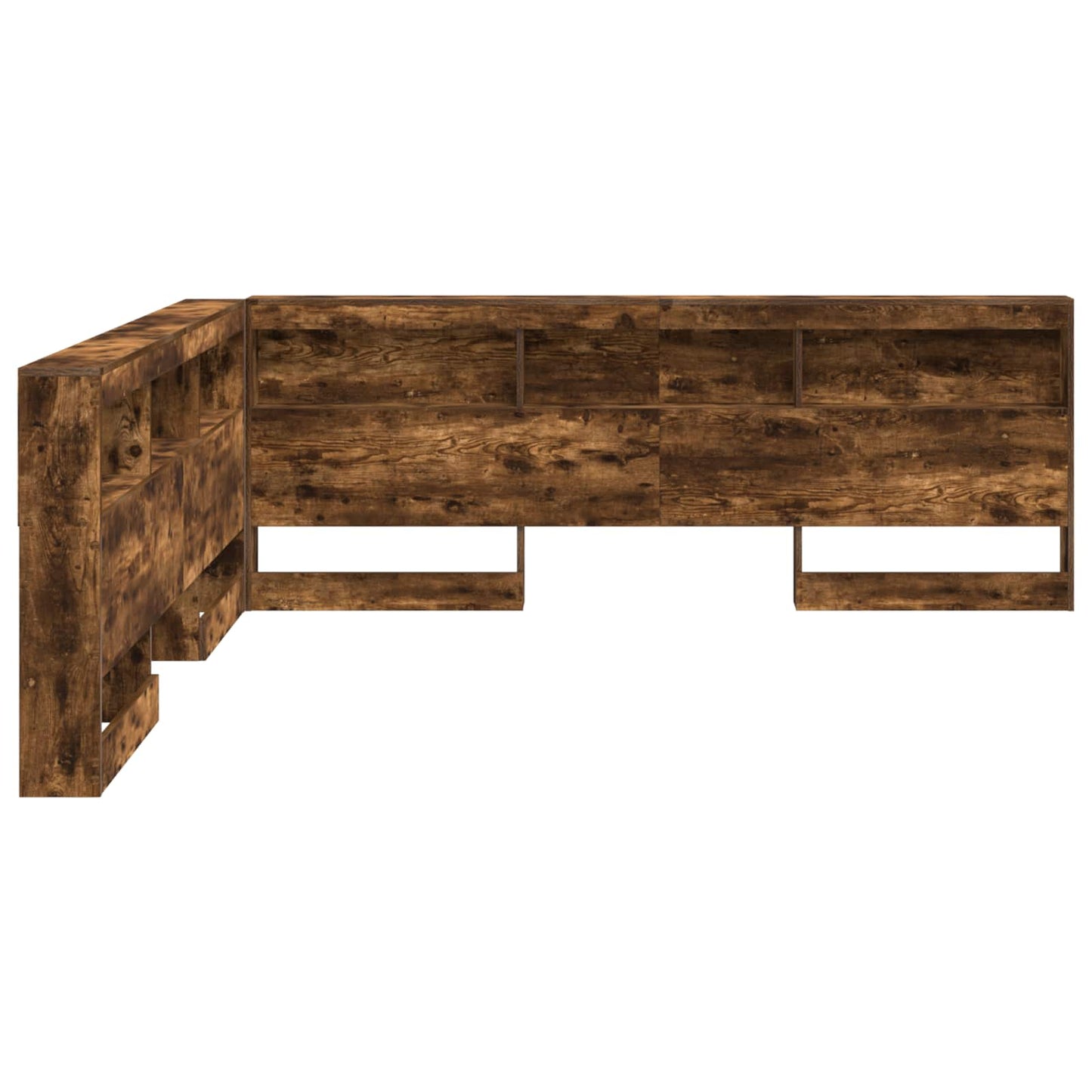 Storage Headboard with Shelf Smoked Oak 180 cm Engineered Wood