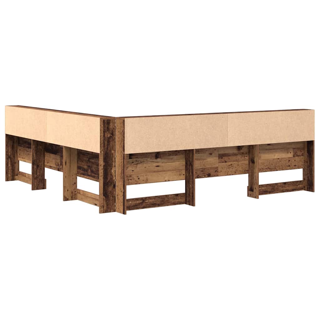 Storage Headboard with Shelf Old Wood 180 cm Engineered Wood