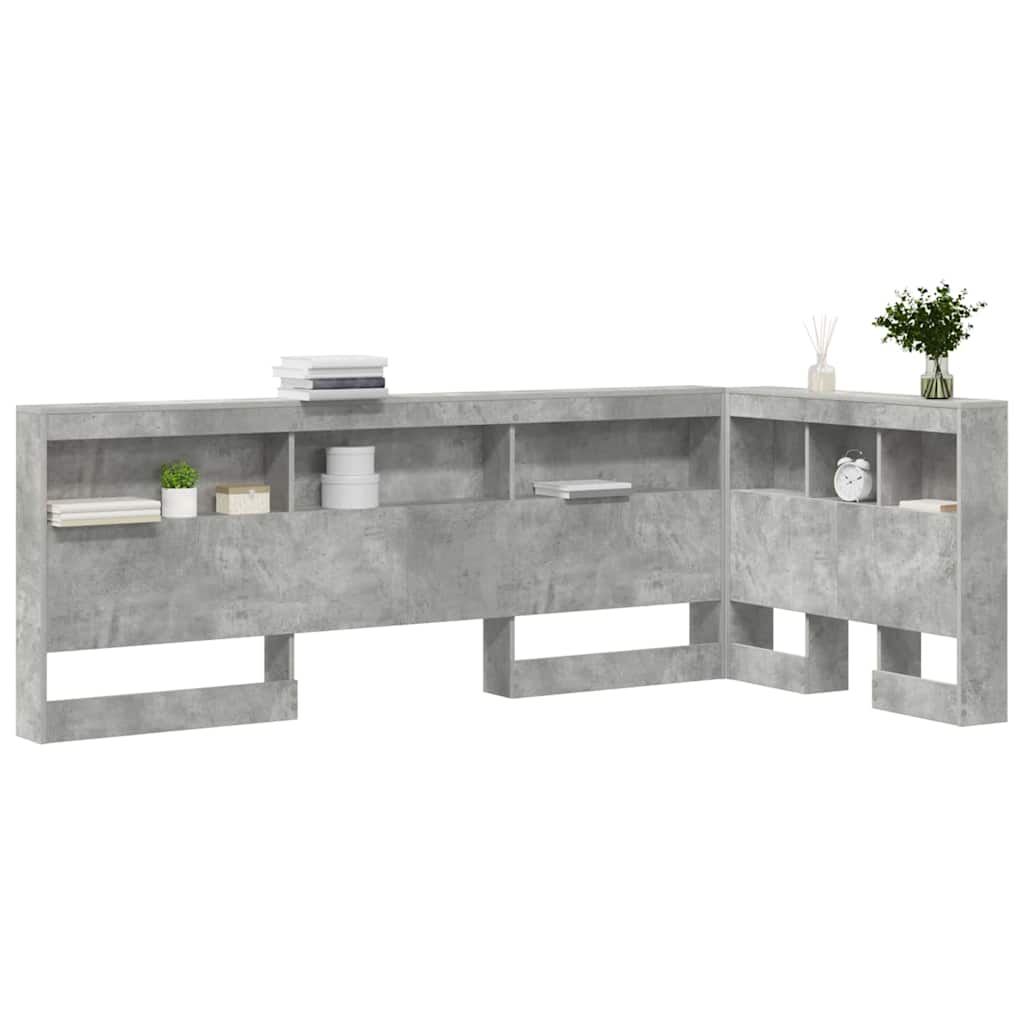 Storage Headboard Concrete Grey 90 cm Engineered Wood