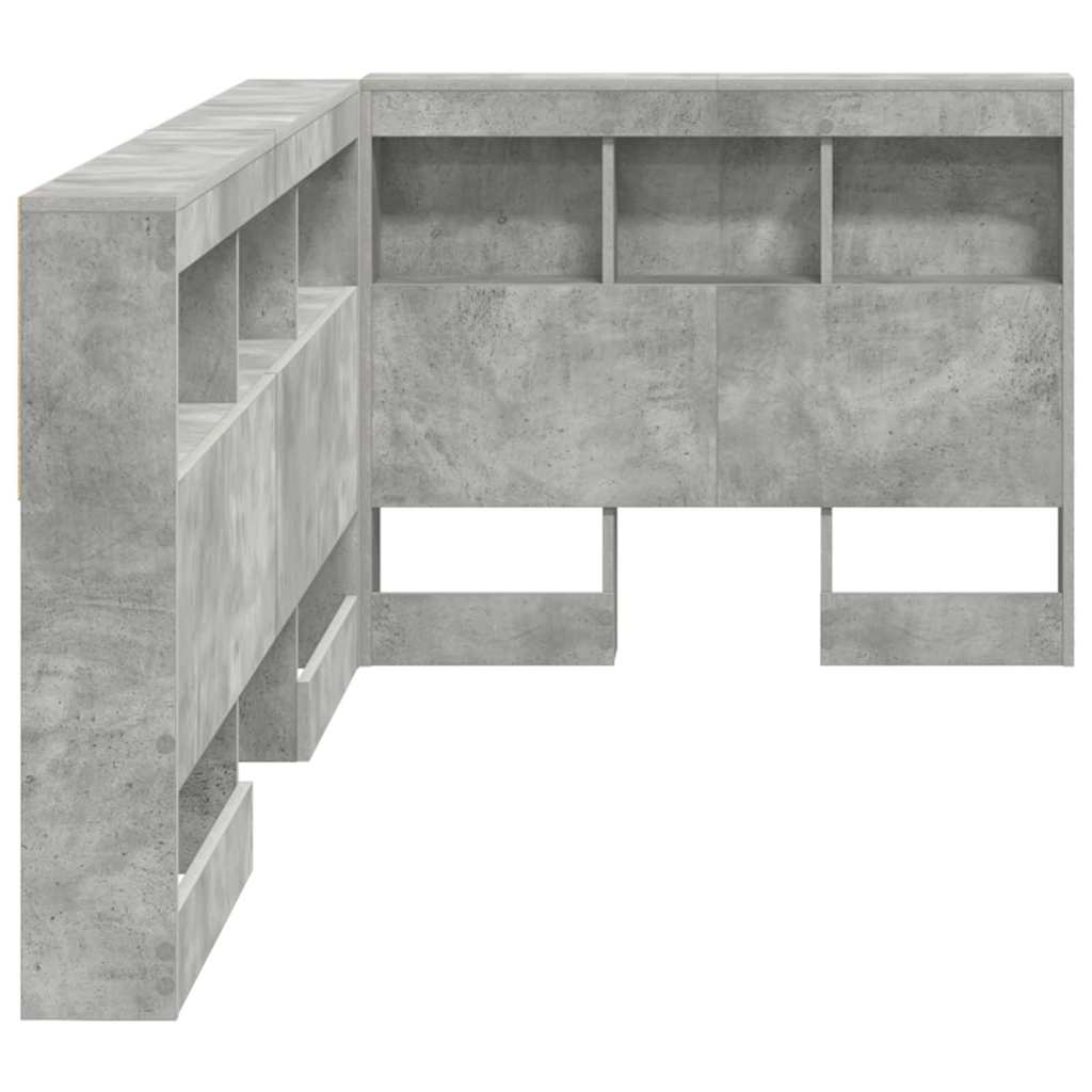 Storage Headboard Concrete Grey 90 cm Engineered Wood