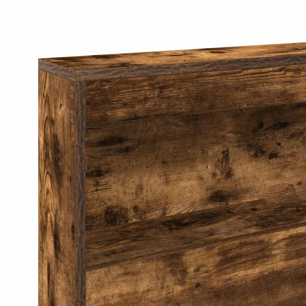 Storage Headboard with Shelf Smoked Oak 90 cm Engineered Wood