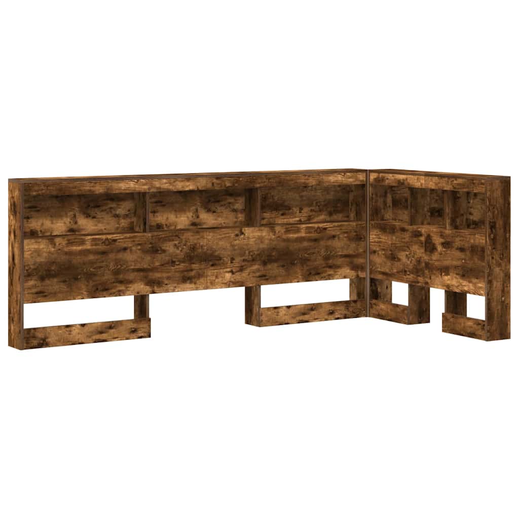 Storage Headboard with Shelf Smoked Oak 90 cm Engineered Wood