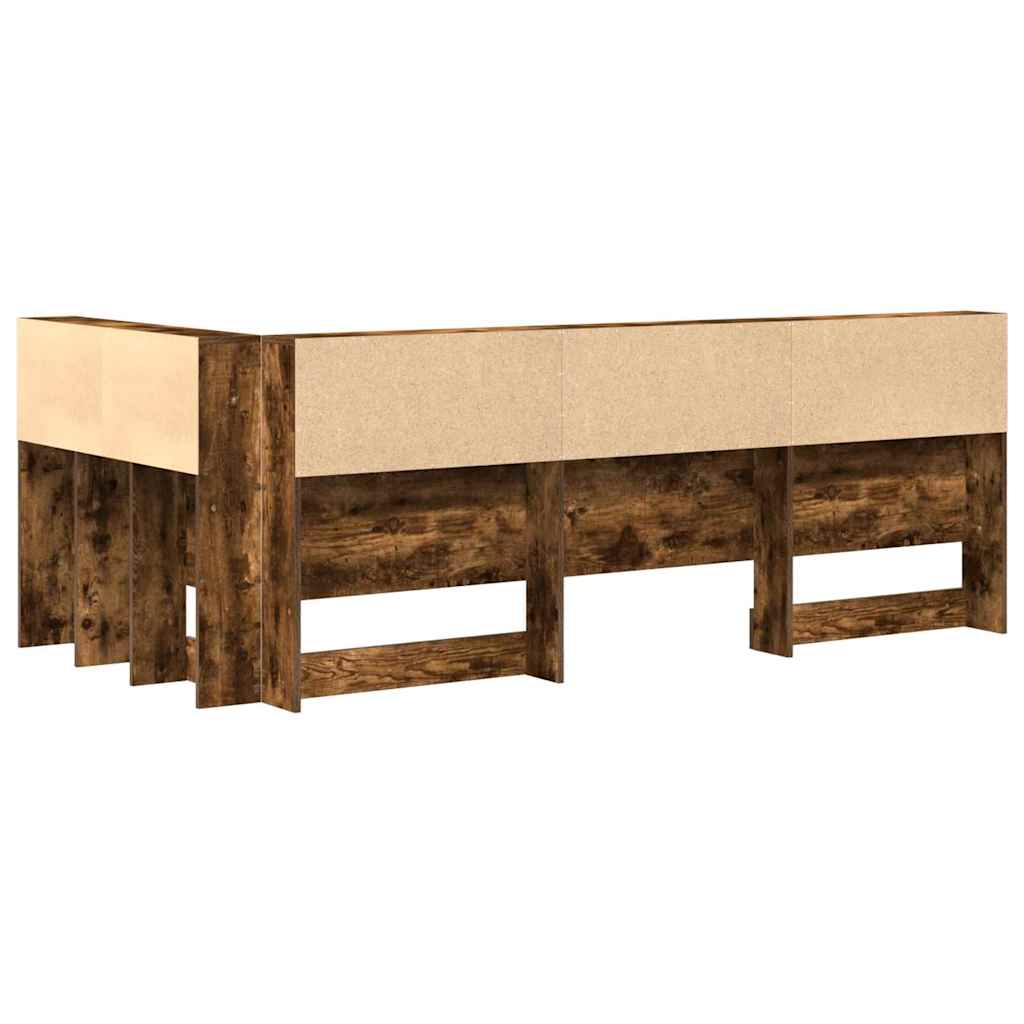 Storage Headboard with Shelf Smoked Oak 90 cm Engineered Wood