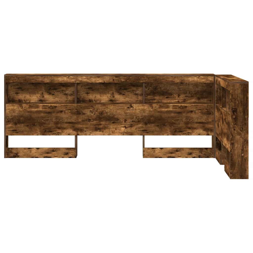Storage Headboard with Shelf Smoked Oak 90 cm Engineered Wood
