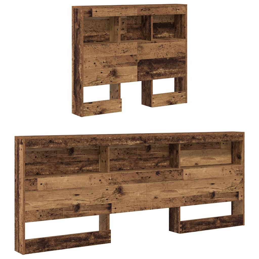 Storage Headboard with Shelf Old Wood 90 cm Engineered Wood