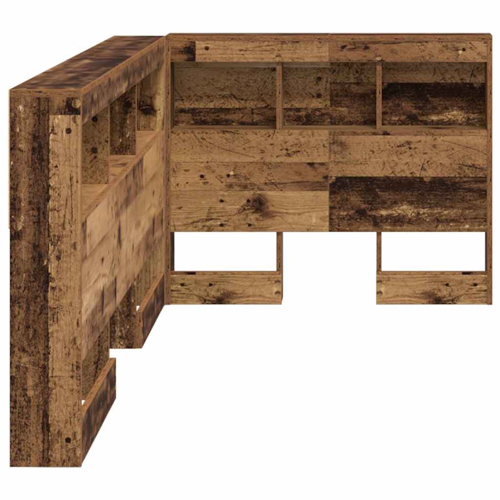 Storage Headboard with Shelf Old Wood 90 cm Engineered Wood