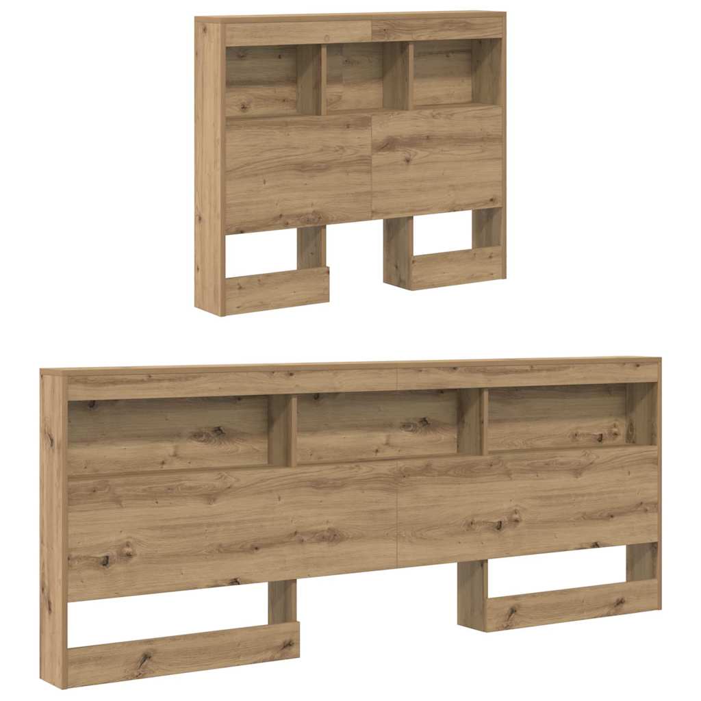 Storage Headboard with Shelf Artisan Oak 90 cm Engineered Wood