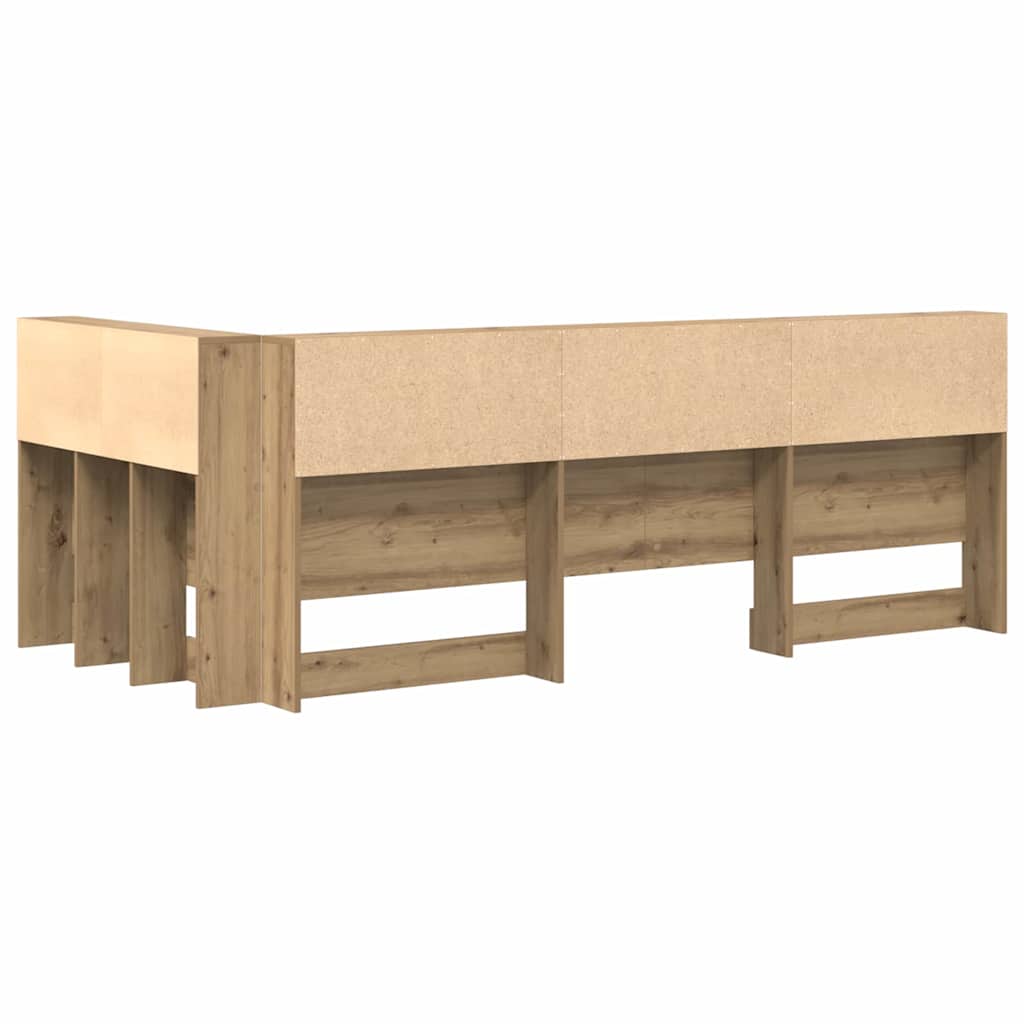 Storage Headboard with Shelf Artisan Oak 90 cm Engineered Wood