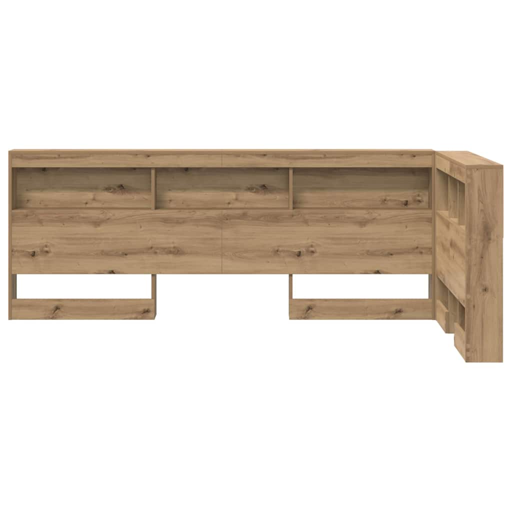 Storage Headboard with Shelf Artisan Oak 90 cm Engineered Wood