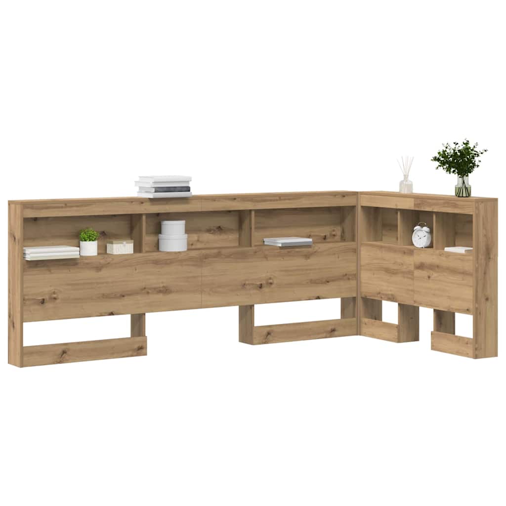 Storage Headboard with Shelf Artisan Oak 90 cm Engineered Wood