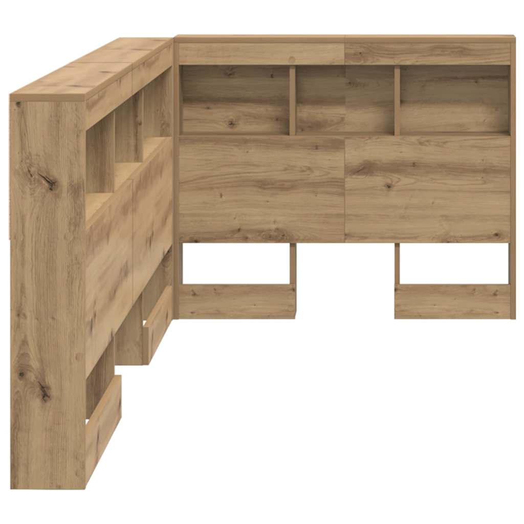 Storage Headboard with Shelf Artisan Oak 90 cm Engineered Wood