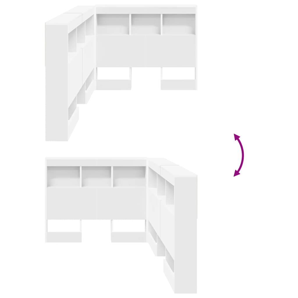 Storage Headboard with Shelf White 75 cm Engineered Wood