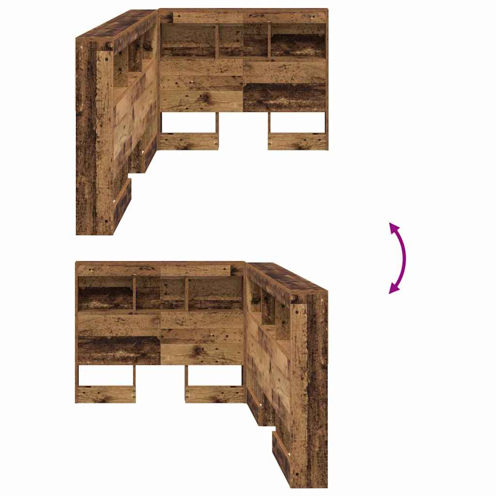 Storage Headboard with Shelf Old Wood 75 cm Engineered Wood