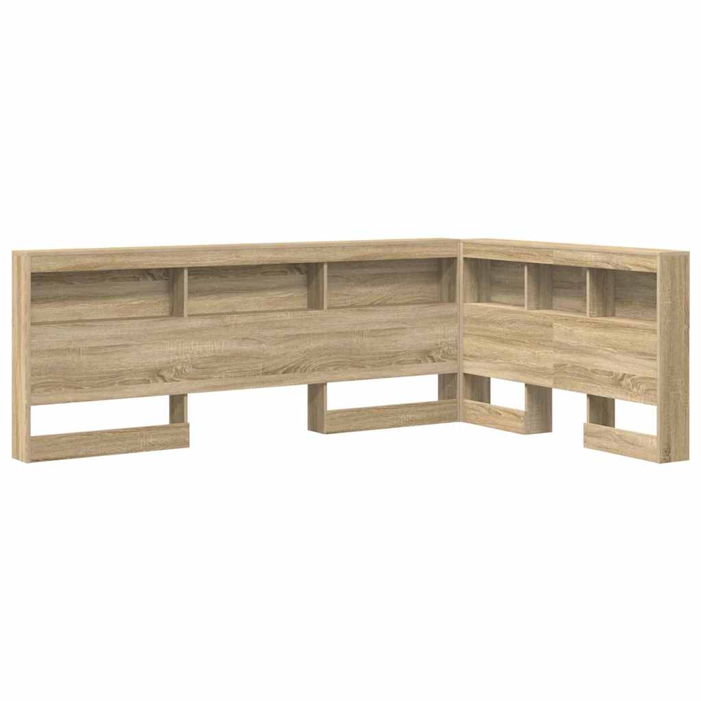 Storage Headboard with Shelf Sonoma Oak 207.5 x 137.5 x 76.5 cm