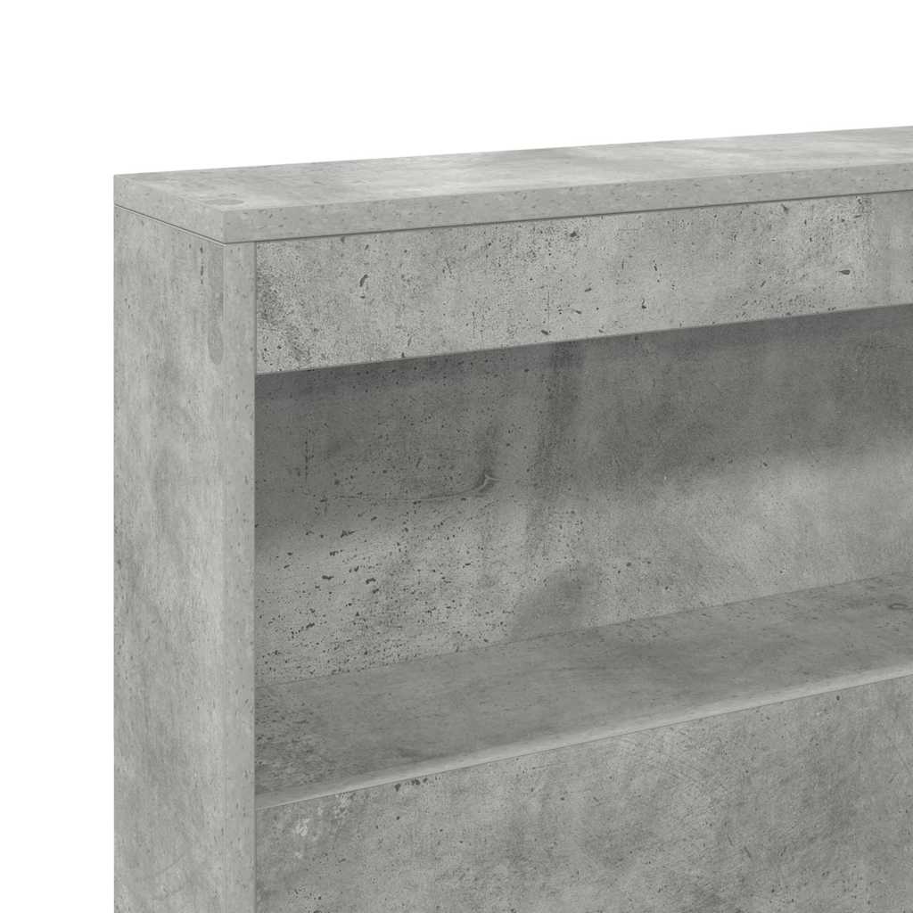Storage Headboard Concrete Grey 207.5 x 137.5 x 76.5 cm