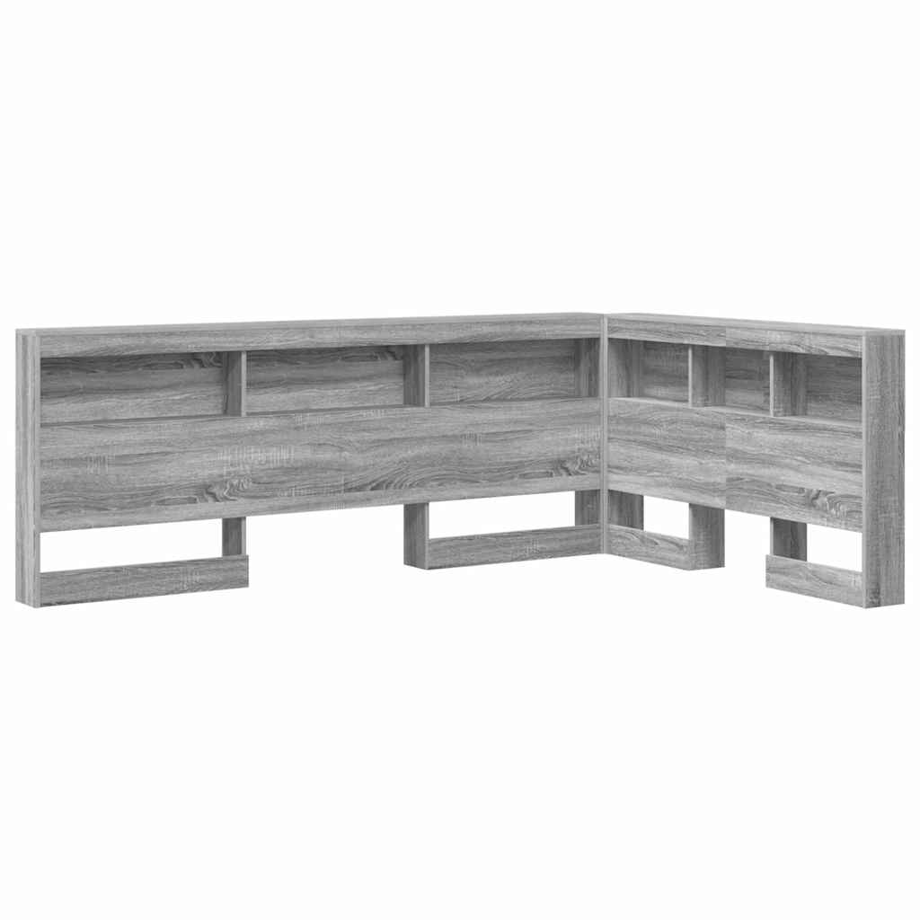 Storage Headboard Grey Sonoma 207.5 x 137.5 x 76.5 cm