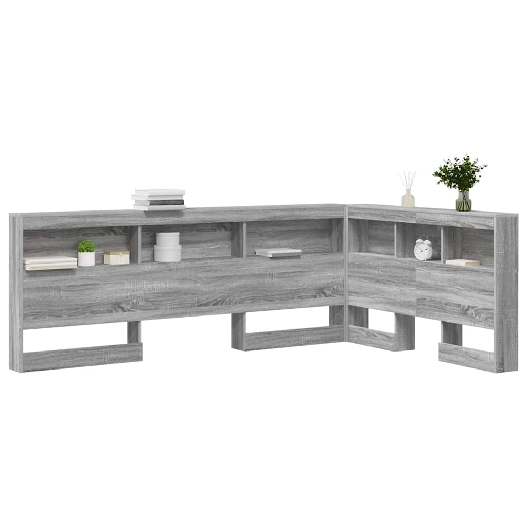 Storage Headboard Grey Sonoma 207.5 x 137.5 x 76.5 cm