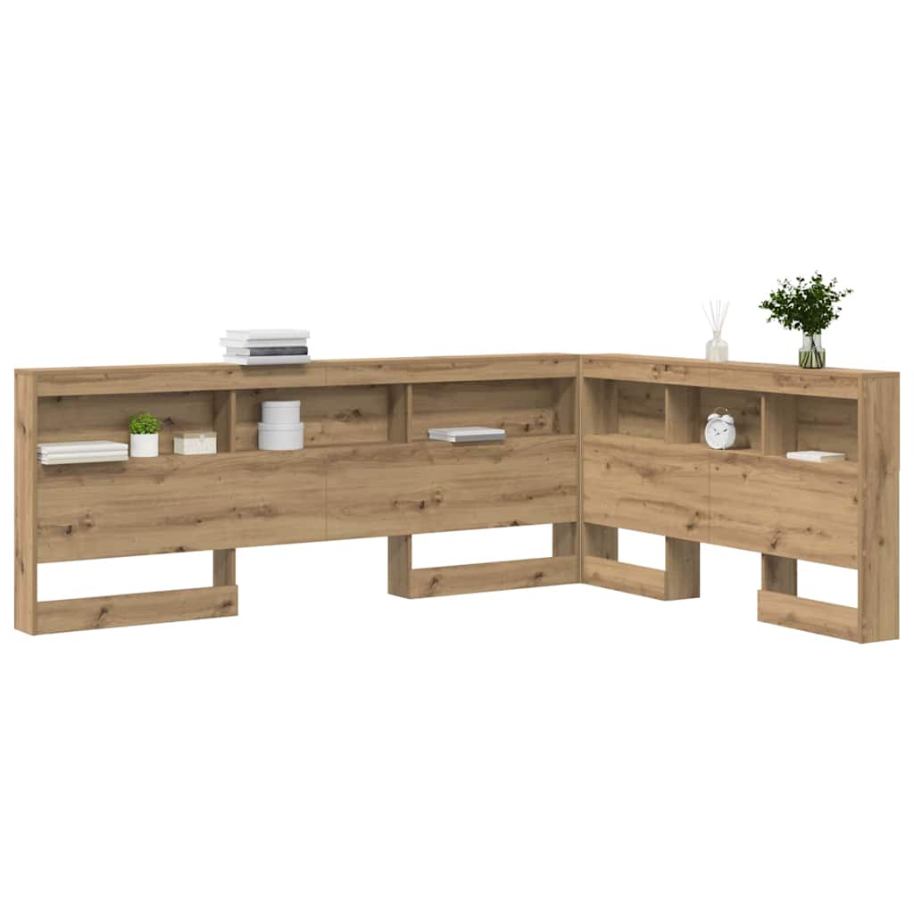Storage Headboard with Shelf Artisan Oak 140 cm Engineered Wood