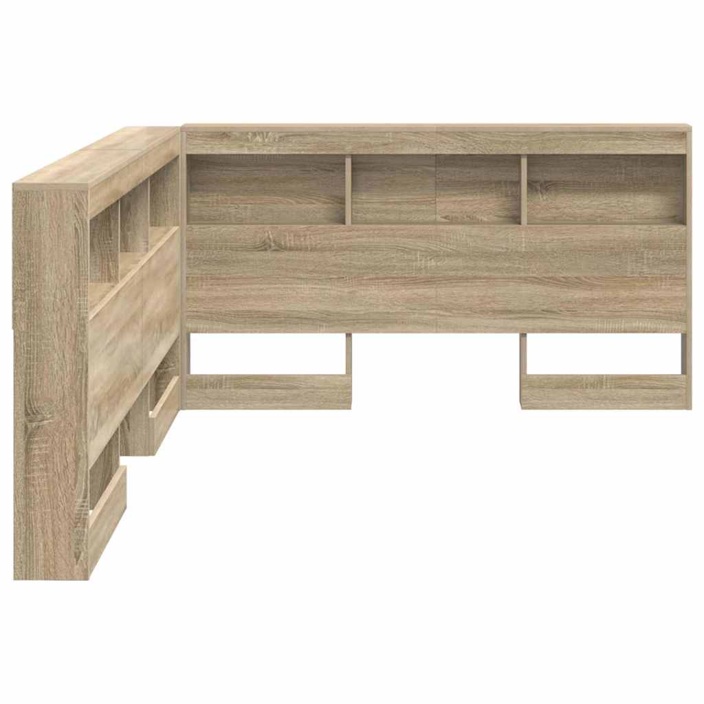 Storage Headboard with Shelf Sonoma Oak 135 cm Engineered Wood