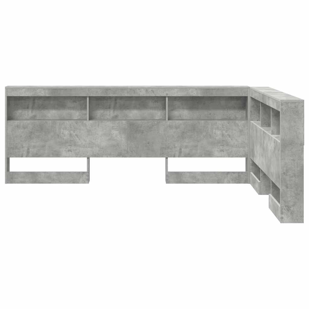 Storage Headboard Concrete Grey 135 cm Engineered Wood
