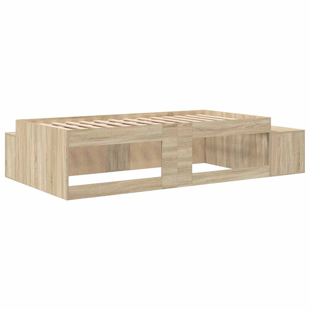 Storage Bed Frame with Storage Sonoma Oak 80 cm Engineered Wood