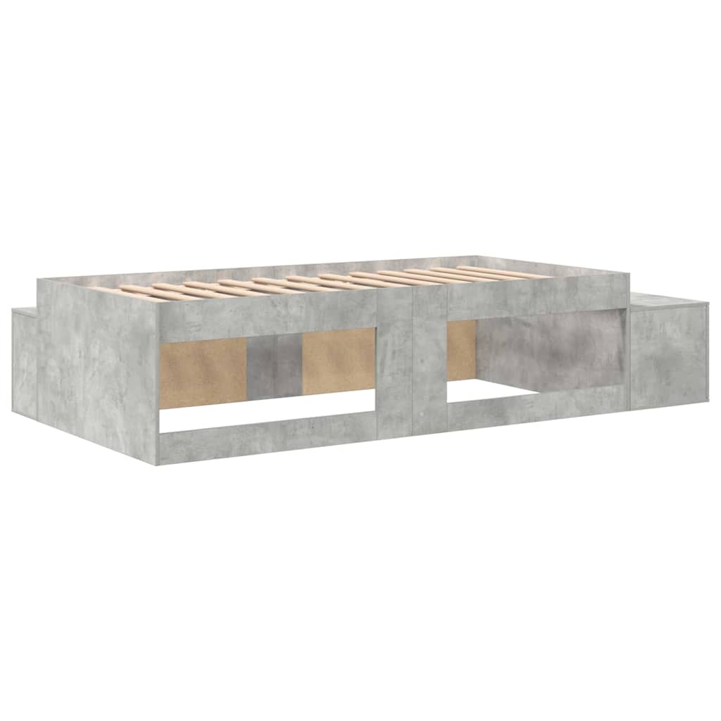Storage Bed Frame Concrete Grey 80 cm Engineered Wood