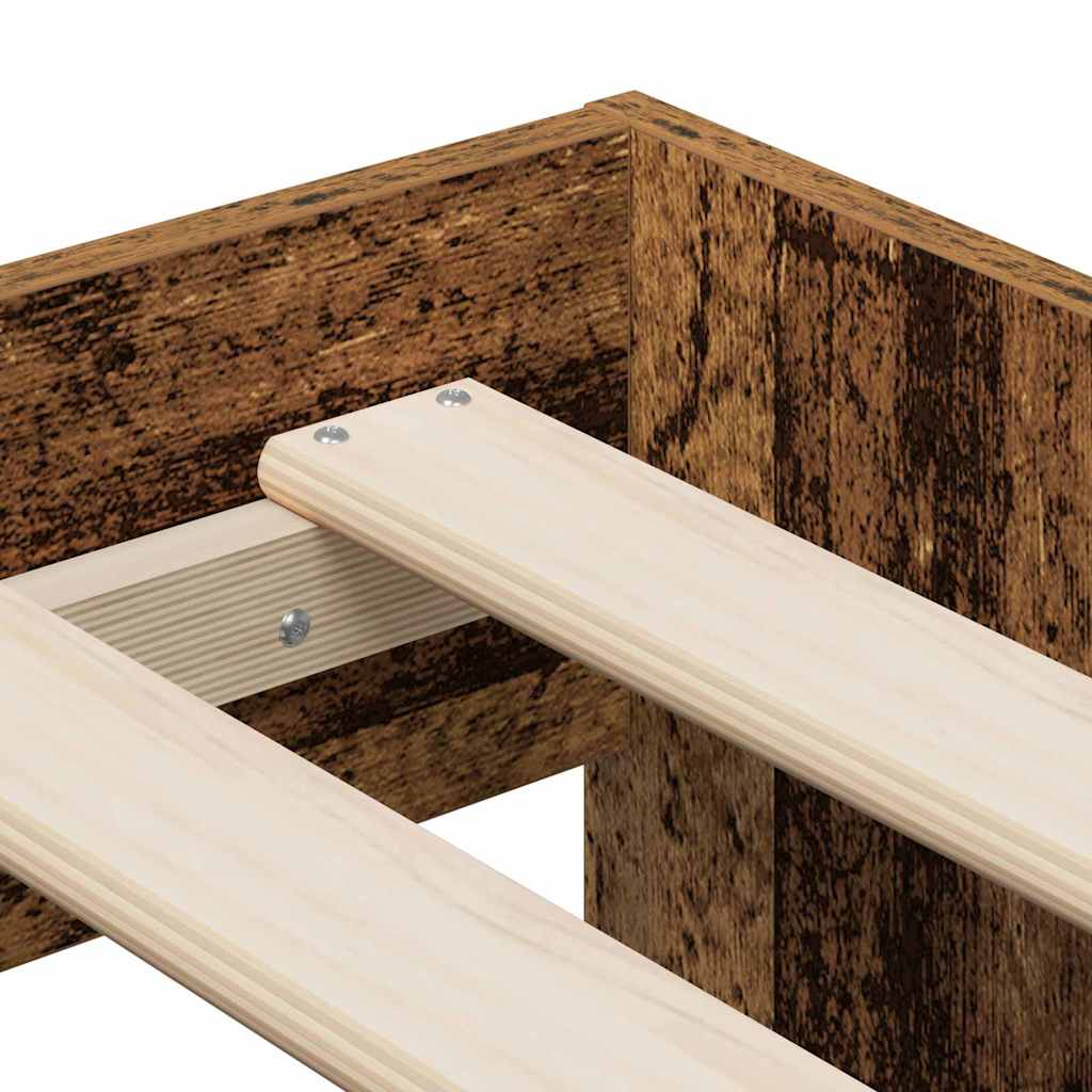 Storage Bed Frame with Storage Old Wood 80 cm Engineered Wood