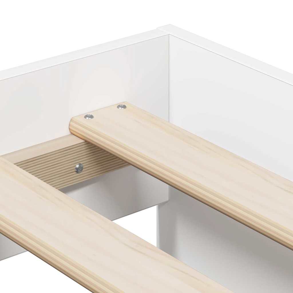 Storage Bed Frame with Storage White 75 cm Engineered Wood