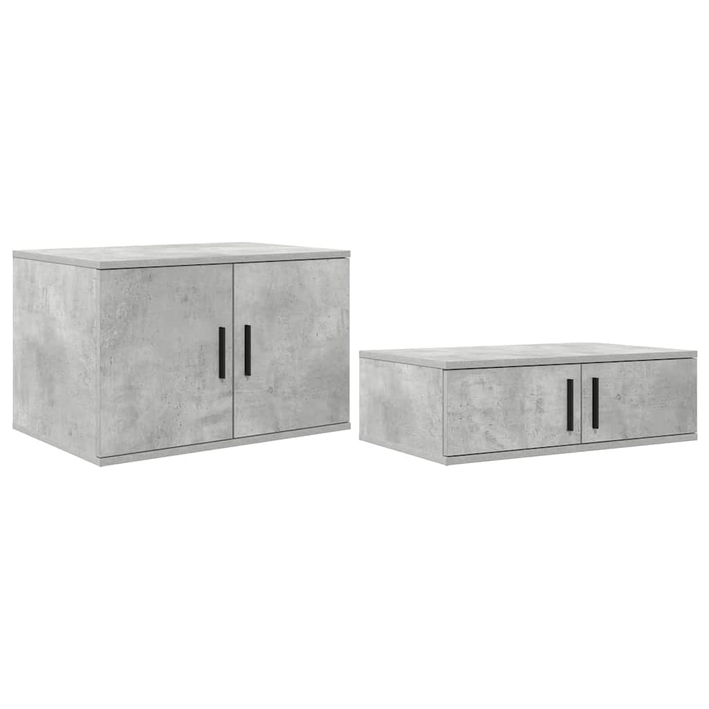 Storage Bed Frame Concrete Grey 75 cm Engineered Wood