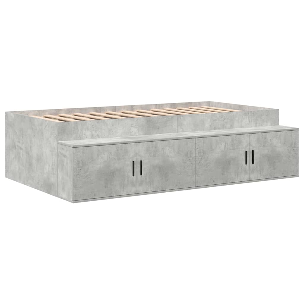 Storage Bed Frame Concrete Grey 75 cm Engineered Wood
