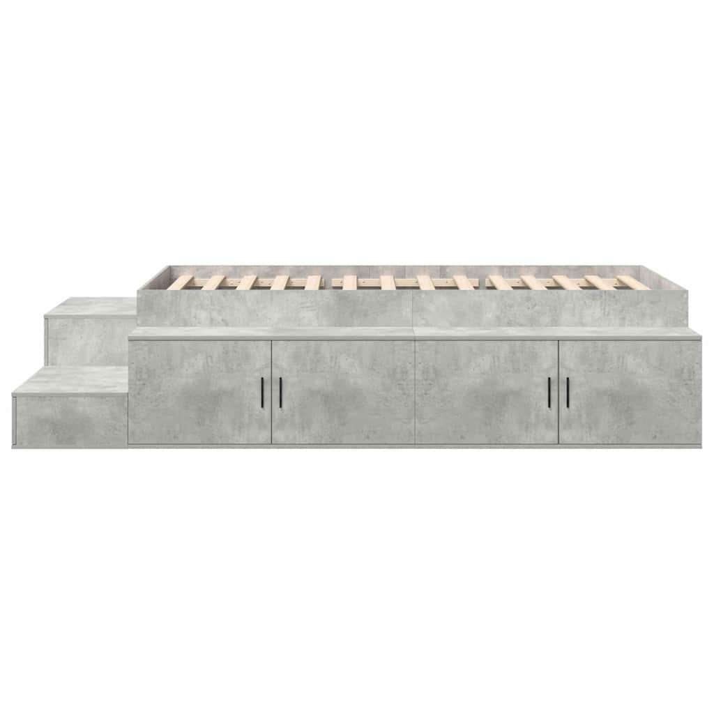 Storage Bed Frame Concrete Grey 75 cm Engineered Wood
