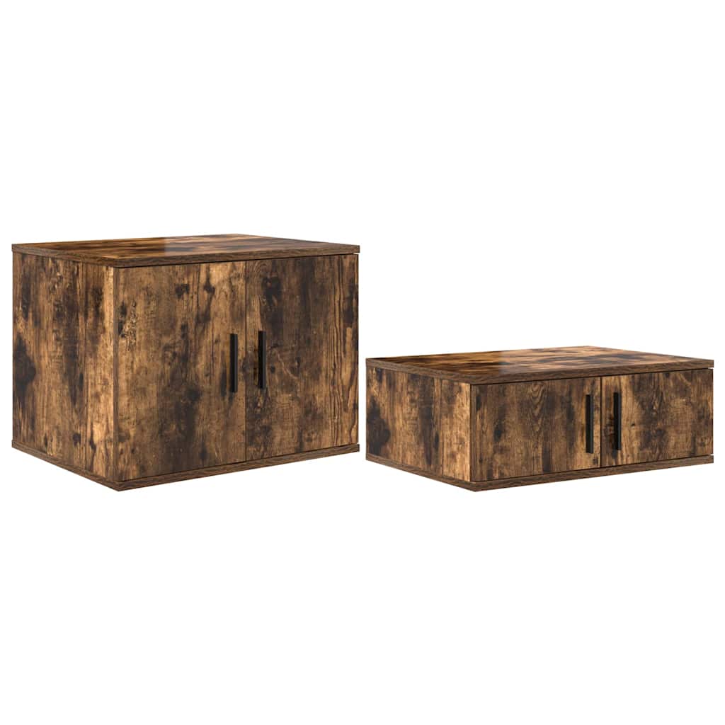 Storage Bed Frame with Storage Smoked Oak 75 cm Engineered Wood