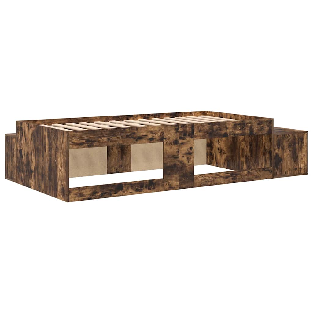 Storage Bed Frame with Storage Smoked Oak 75 cm Engineered Wood