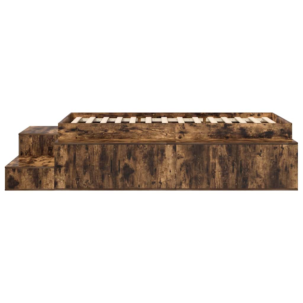 Storage Bed Frame with Storage Smoked Oak 75 cm Engineered Wood