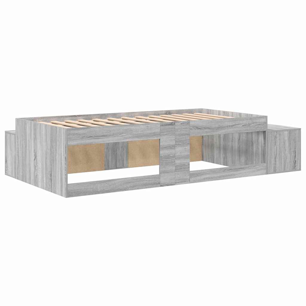 Storage Bed Frame Grey Sonoma 75 cm Engineered Wood