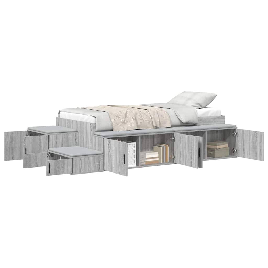 Storage Bed Frame Grey Sonoma 75 cm Engineered Wood