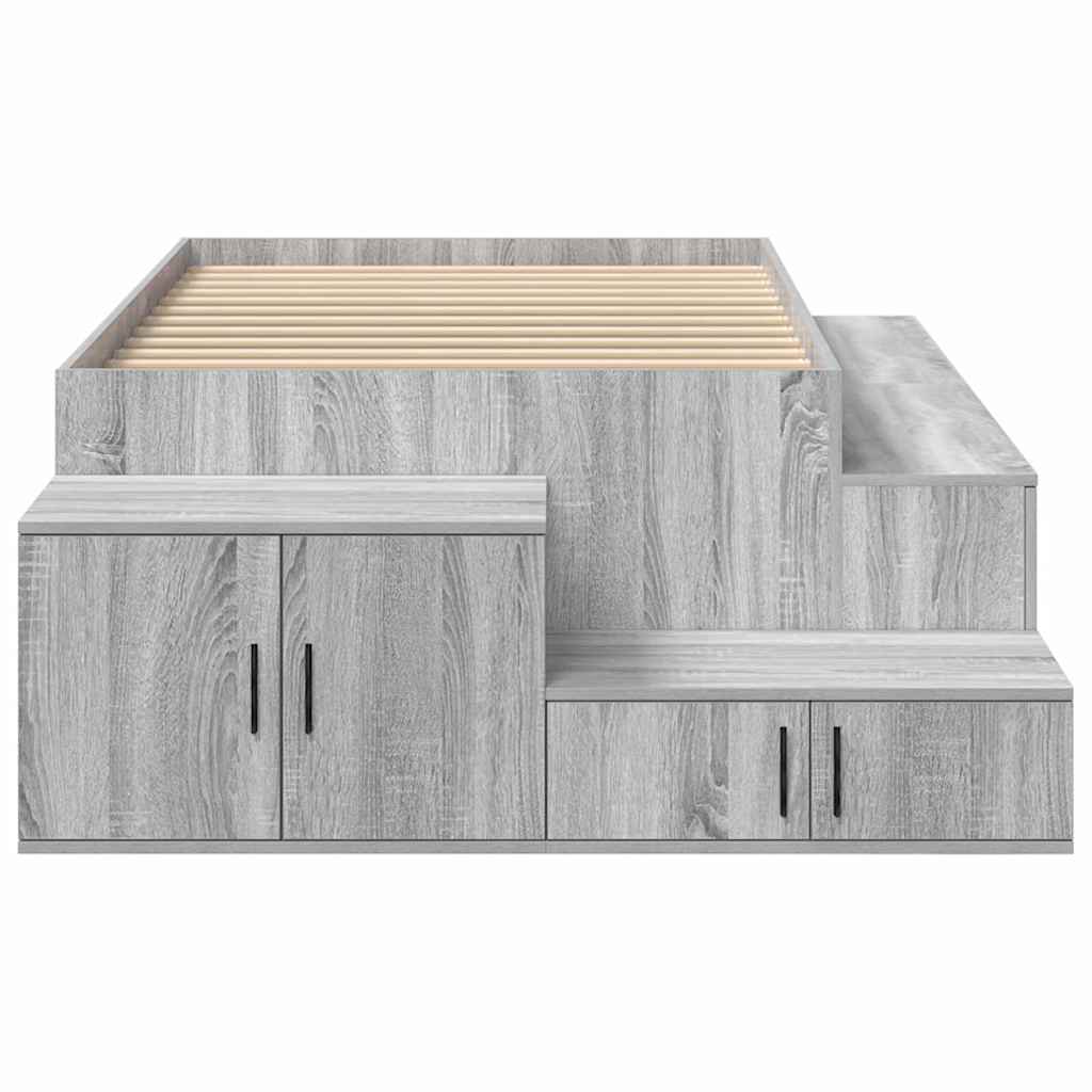 Storage Bed Frame Grey Sonoma 75 cm Engineered Wood
