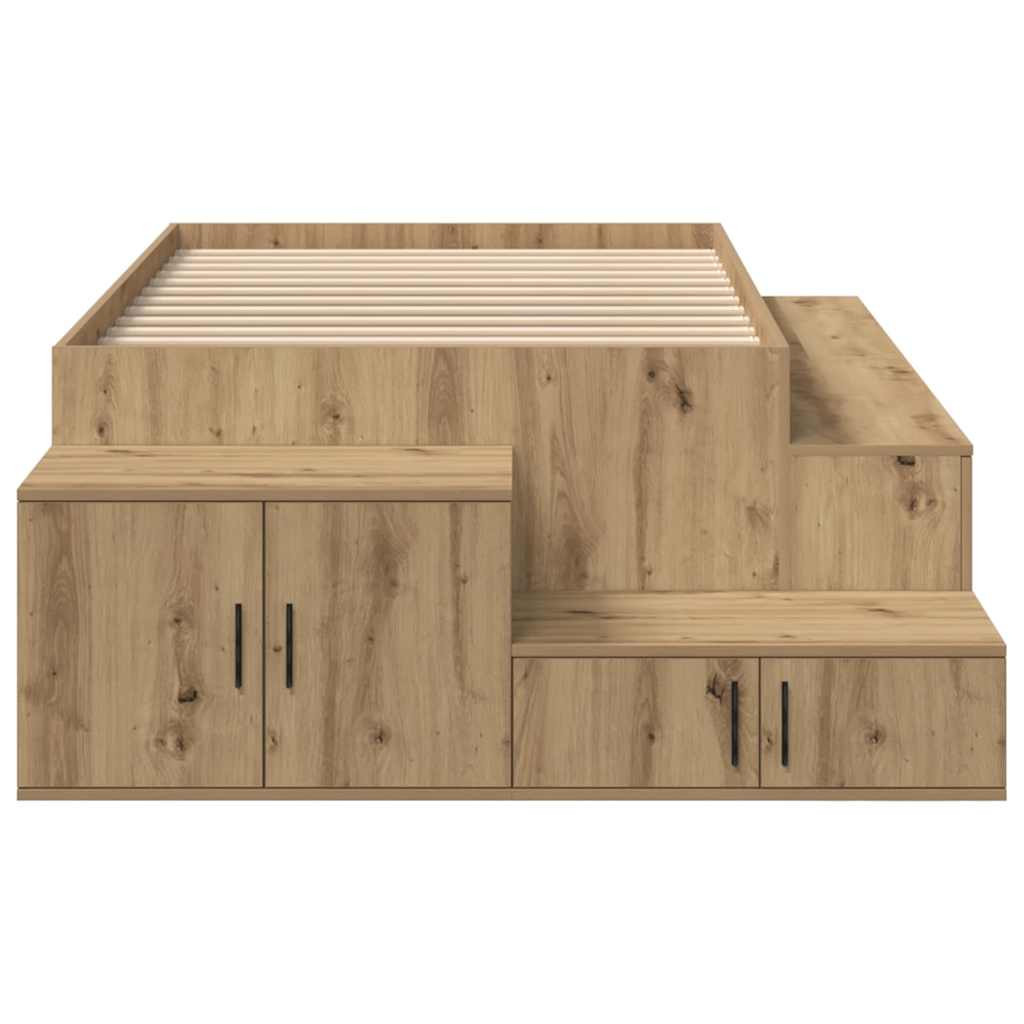 Storage Bed Frame Artisan Oak 75 cm Engineered Wood