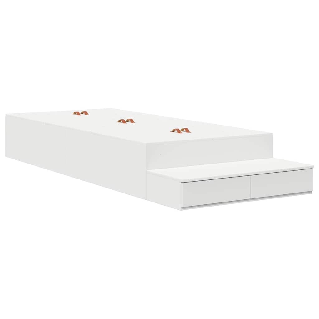 Storage Bed Frame with Drawer White 80 cm Engineered Wood
