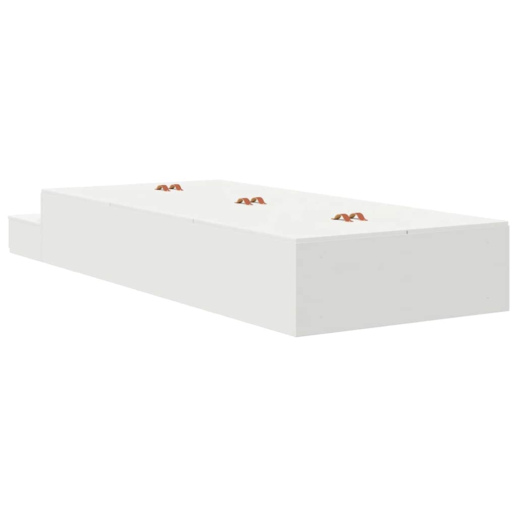 Storage Bed Frame with Drawer White 80 cm Engineered Wood