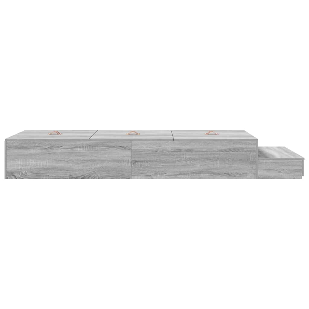 Storage Bed Frame with Drawer Grey Sonoma 80 cm Engineered Wood