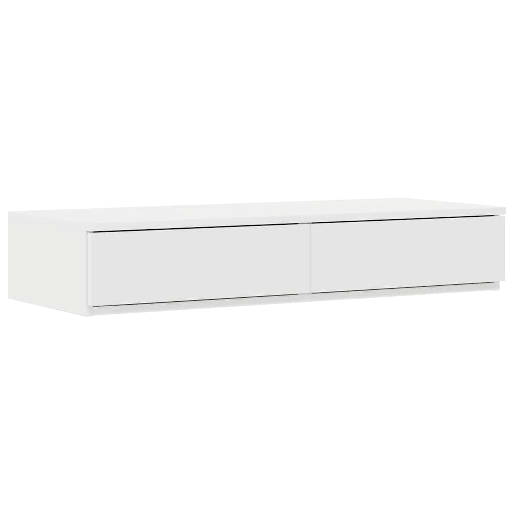 Storage Bed Frame with Drawer White 90 cm Engineered Wood