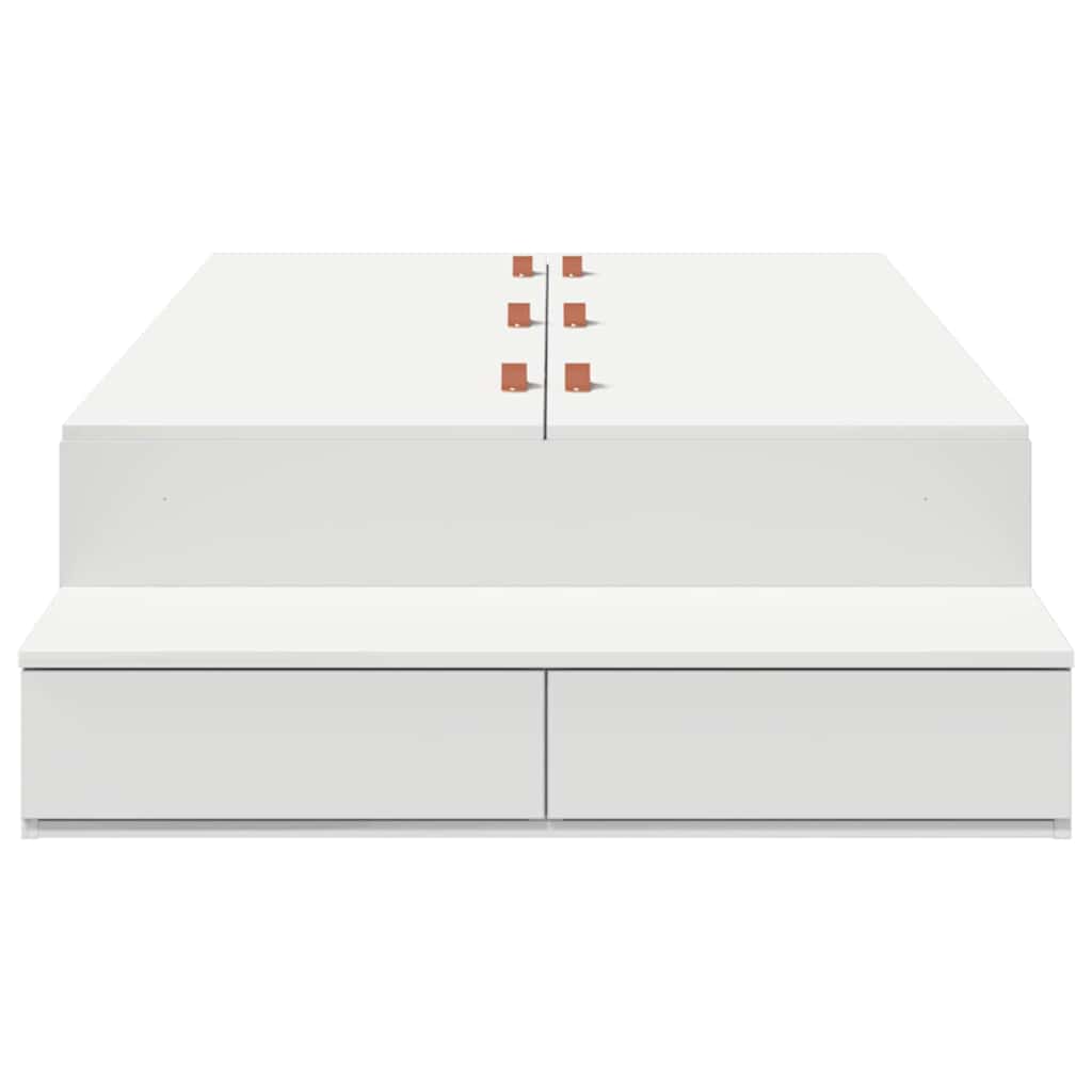 Storage Bed Frame with Drawer White 90 cm Engineered Wood