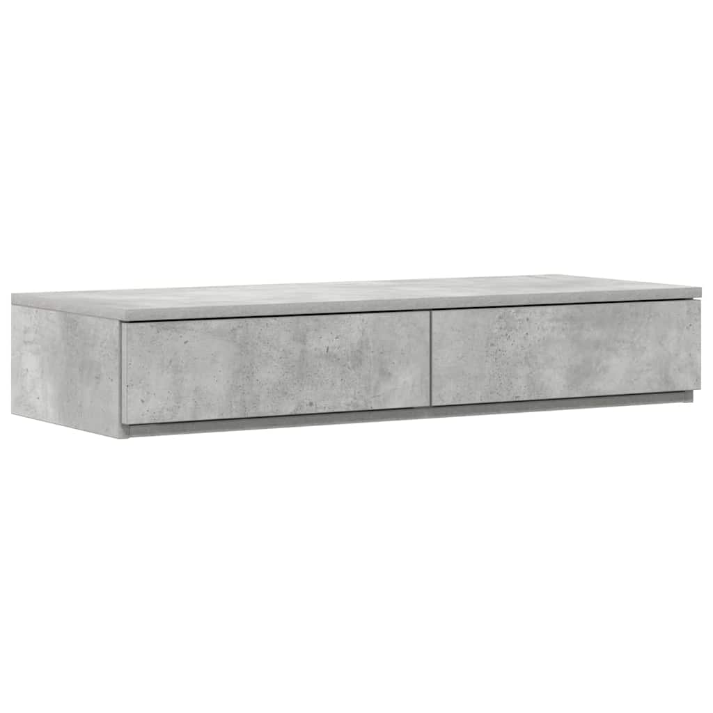 Storage Bed Frame Concrete Grey 100 cm Engineered Wood