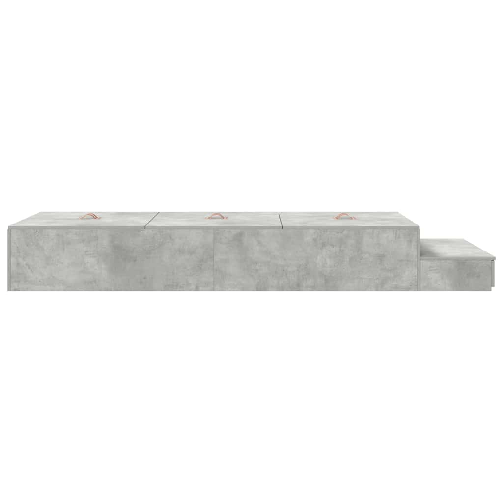 Storage Bed Frame Concrete Grey 100 cm Engineered Wood