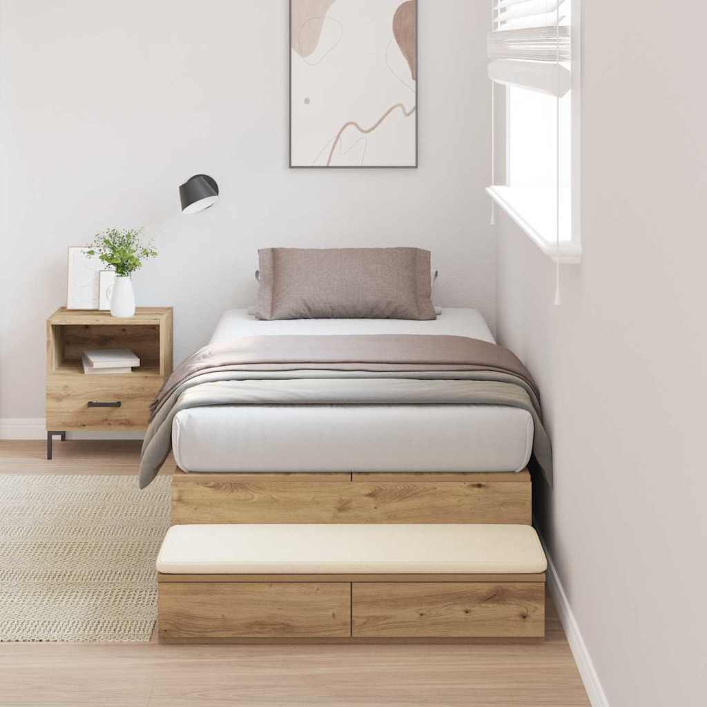 Storage Bed Frame Artisan Oak 100 cm Engineered Wood